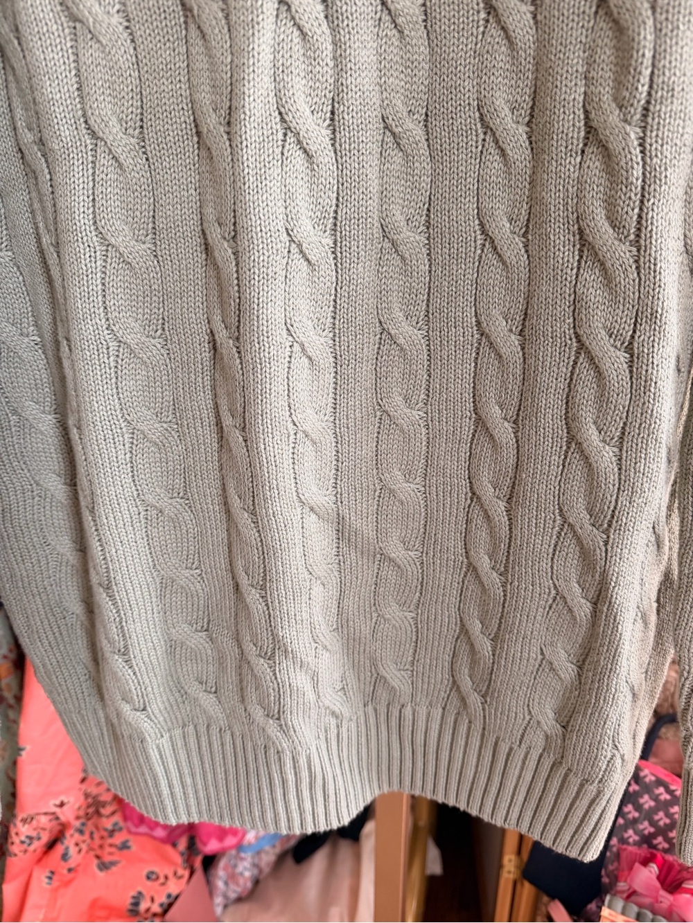 Ralph Lauren Men’s Cable Knit Crewneck Sweater - Sage Green - Picture 3 of 8